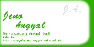 jeno angyal business card