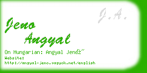 jeno angyal business card